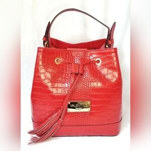 Valentino Milano Red leather bucket bag